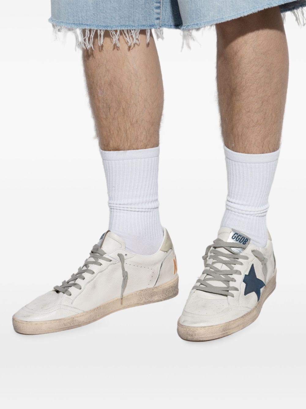 Sneakers Ballstar bianche con applicazione stella e rinforzo a contrasto 