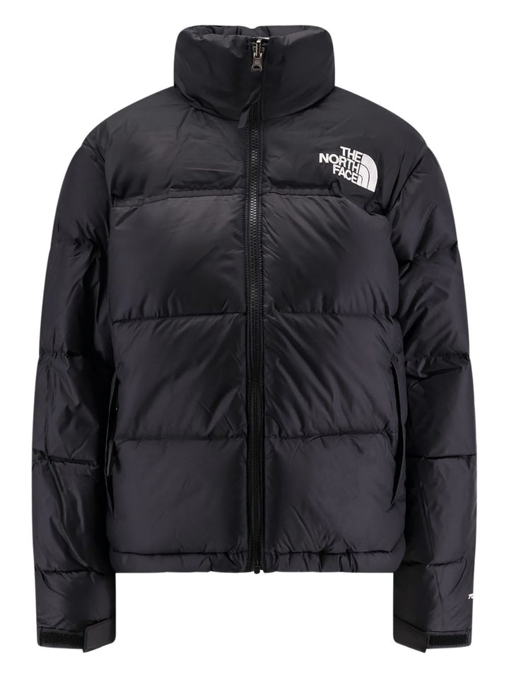 Piumino con logo nero 