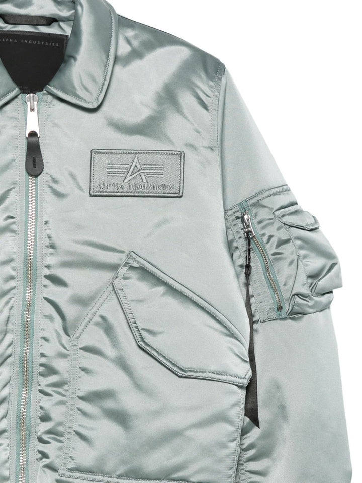 Bomber verde con logo 
