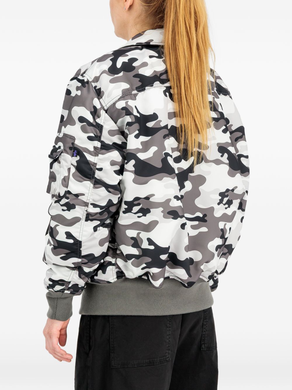 Bomber bianco vaniglia e grigio Alpha Industries 