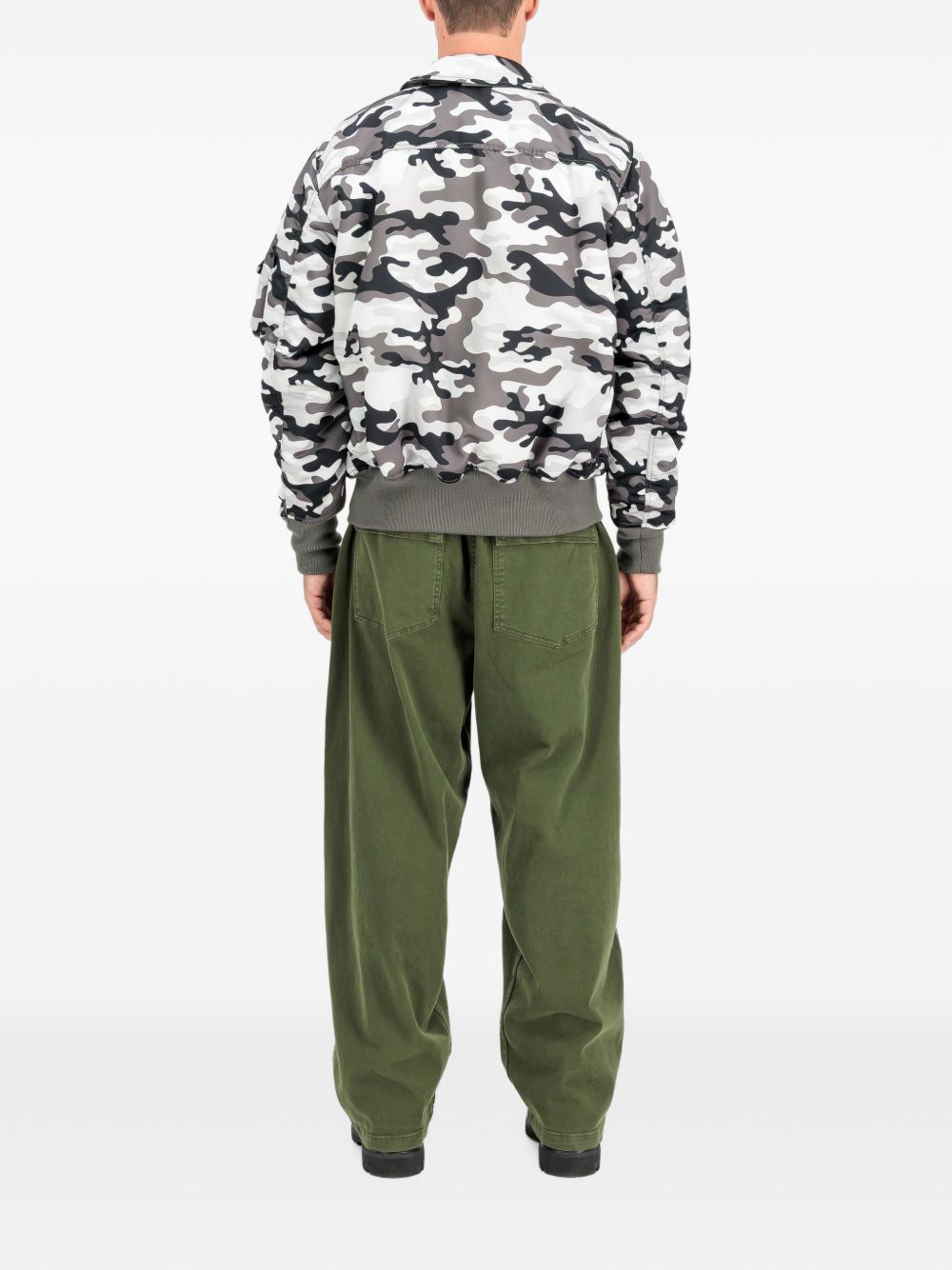 Bomber bianco vaniglia e grigio Alpha Industries 