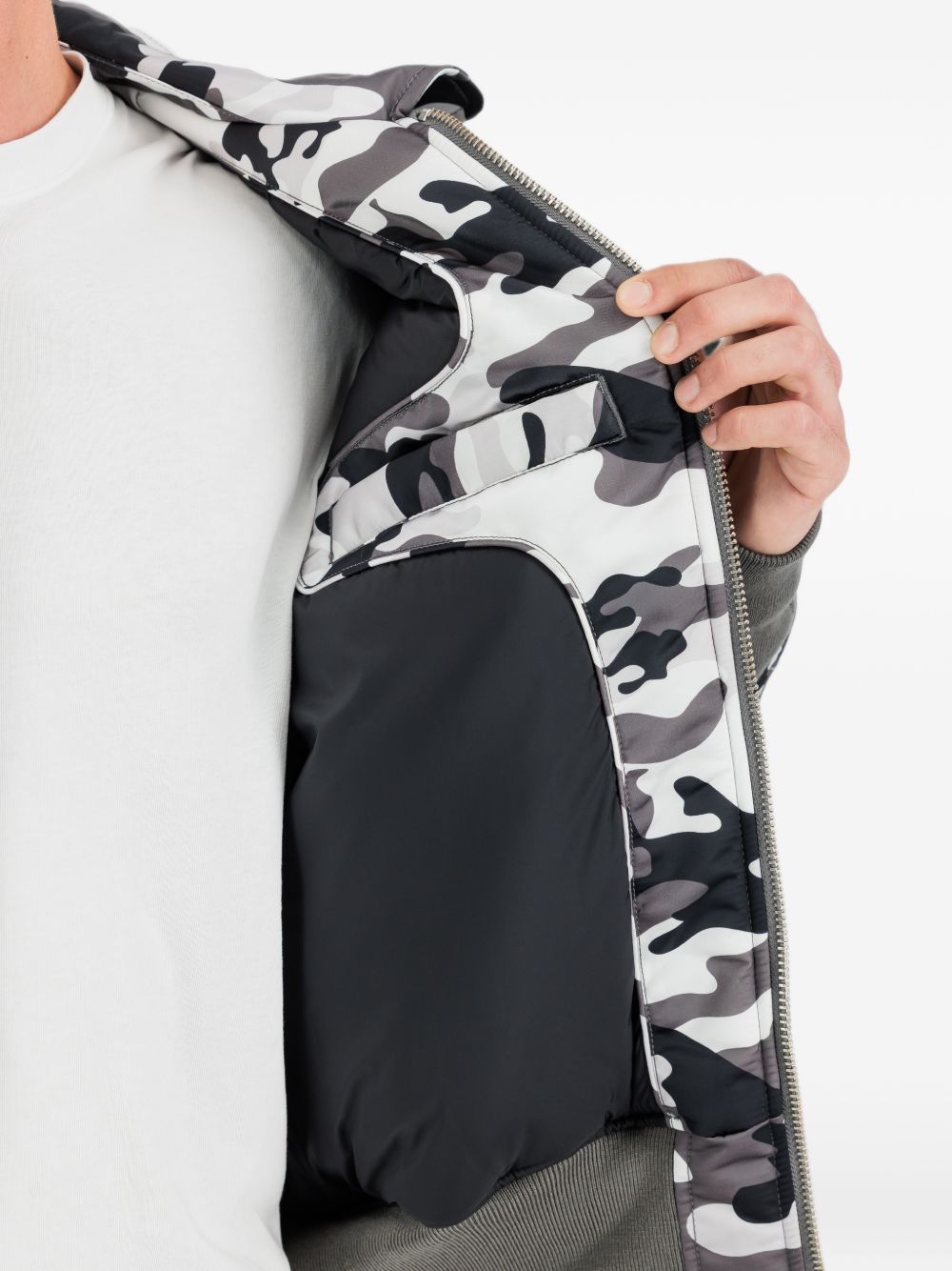 Bomber bianco vaniglia e grigio Alpha Industries 