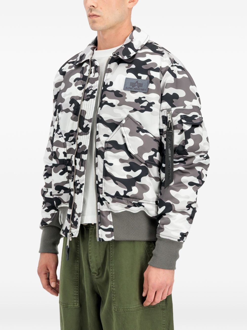 Bomber bianco vaniglia e grigio Alpha Industries 