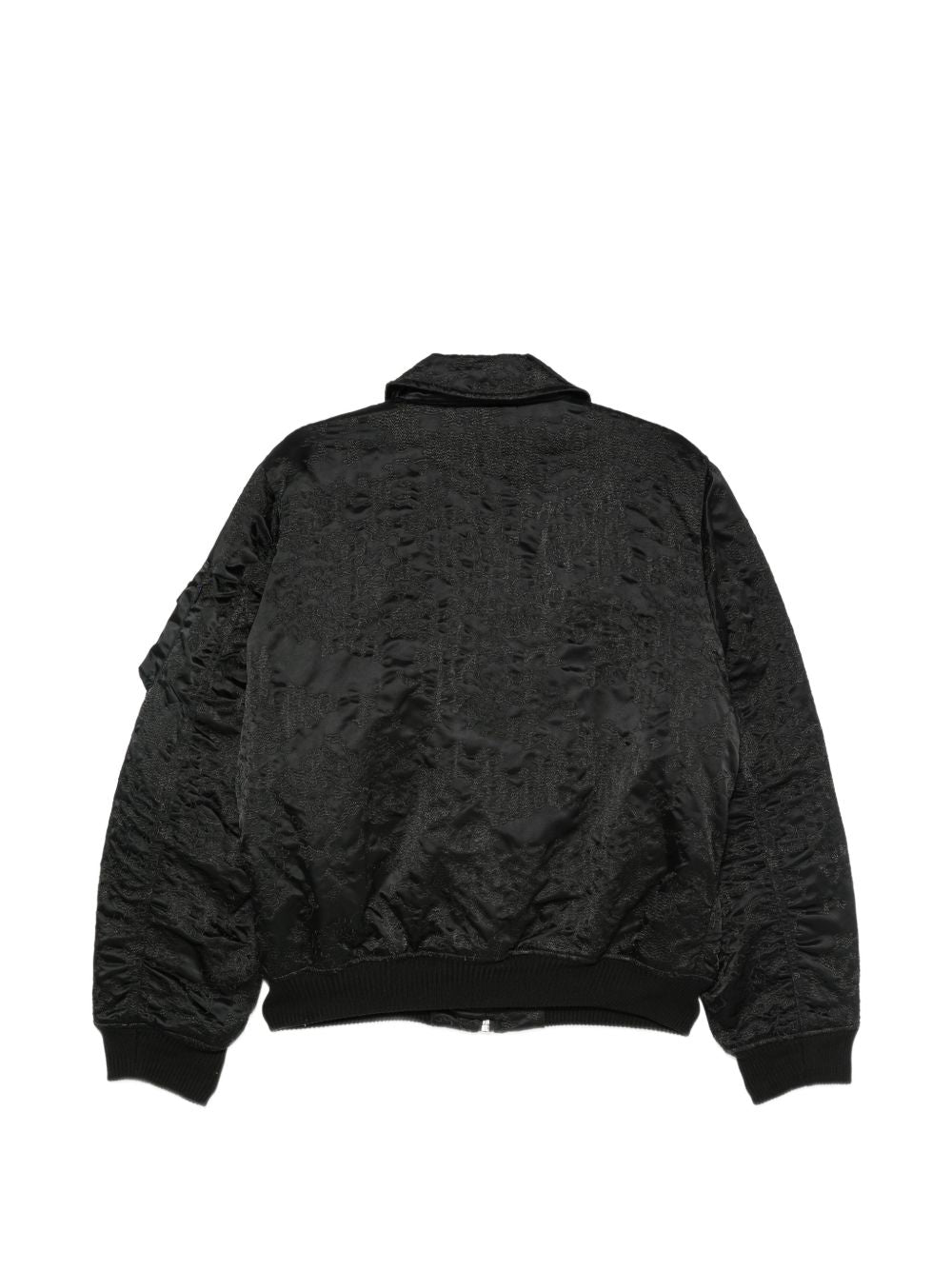 Bomber nero con ricamo camouflage 