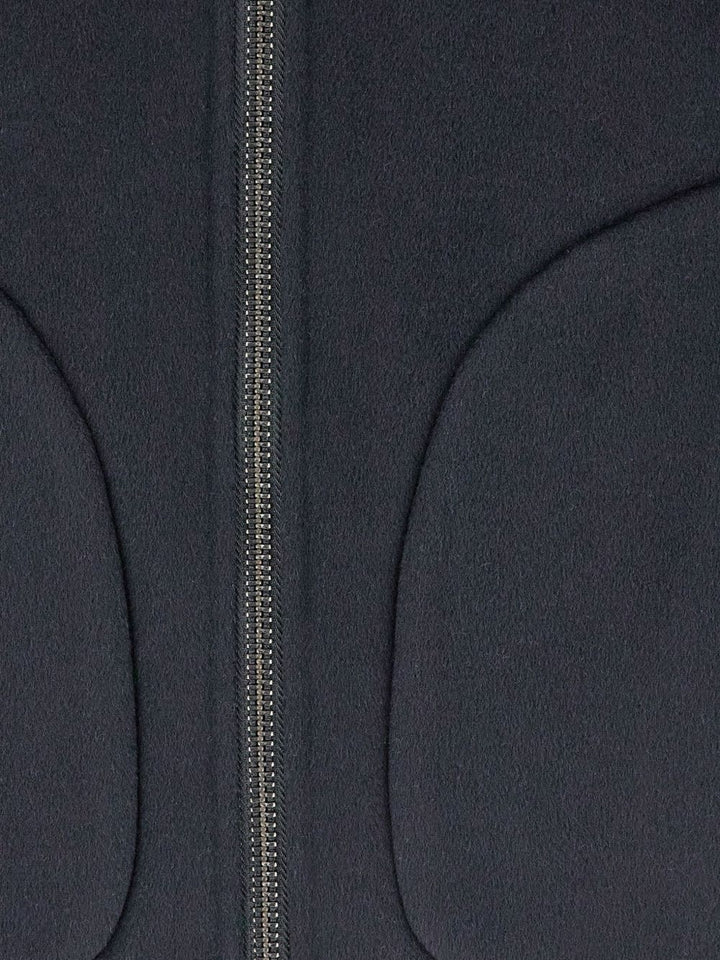 Giacca con tasche applicate in lana e cashmere blu navy 