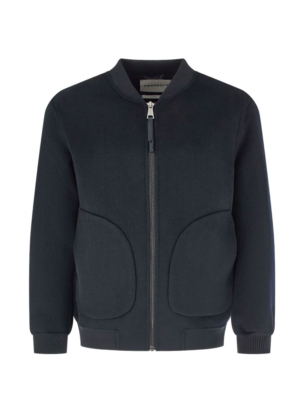 Giacca con tasche applicate in lana e cashmere blu navy 