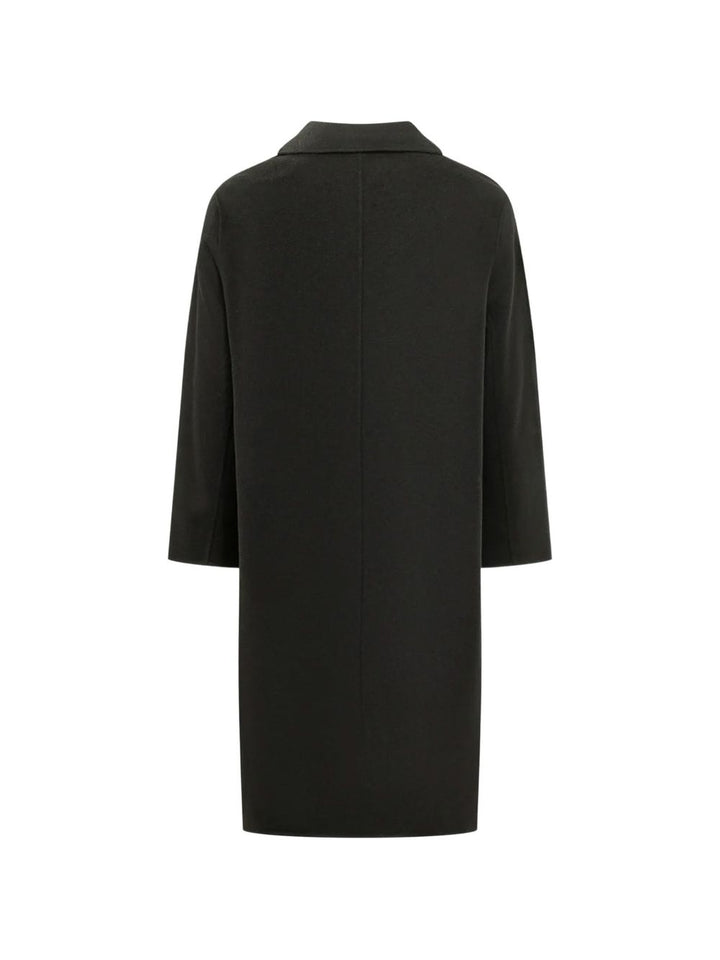 Cappotto doppiopetto in lana e cashmere nero 