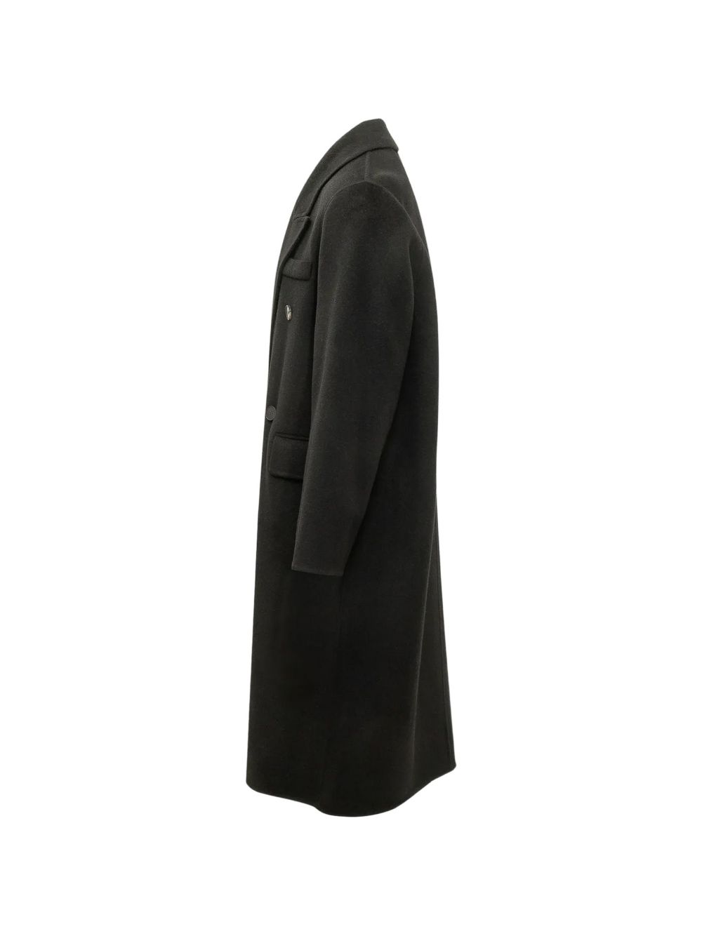 Cappotto doppiopetto in lana e cashmere nero 