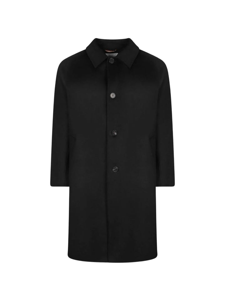 Cappotto monopetto in lana nero 