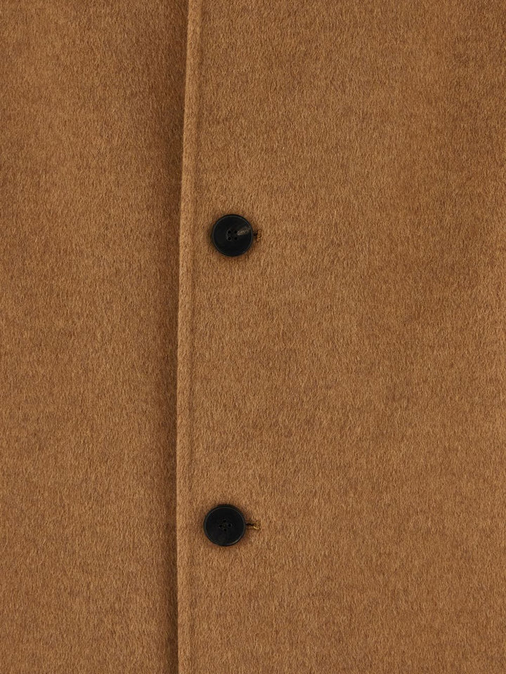 Cappotto monopetto in lana cammello 