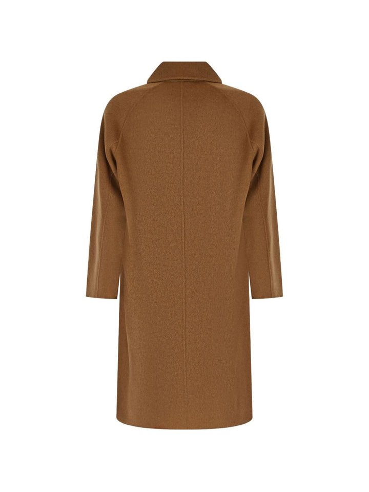 Cappotto monopetto in lana cammello 