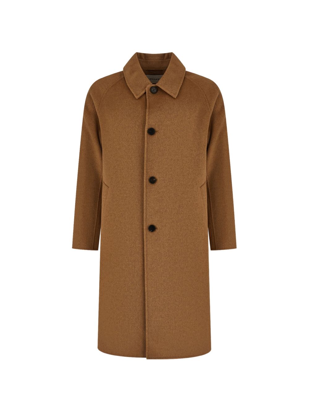 Cappotto monopetto in lana cammello 