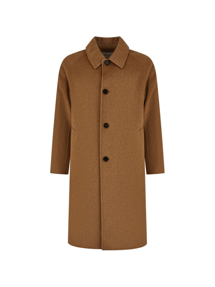 Cappotto monopetto in lana cammello 