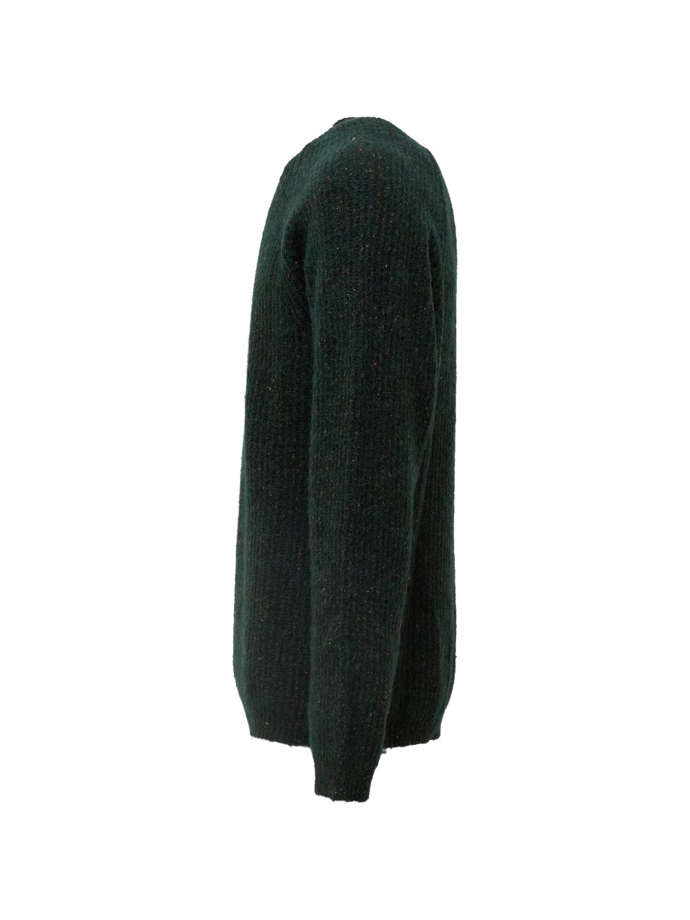 Maglione in maglia a coste mélange verde bosco 