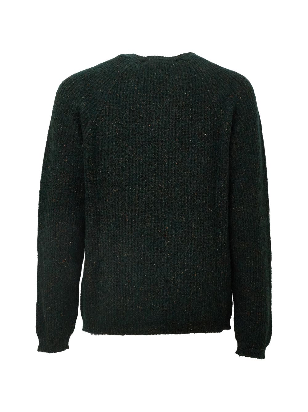 Maglione in maglia a coste mélange verde bosco 