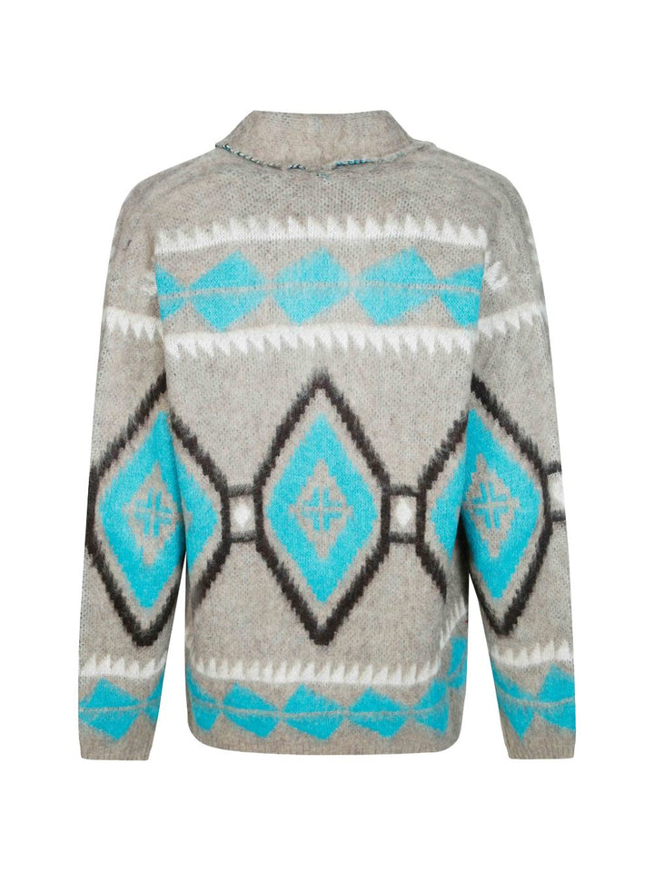 Cardigan con motivo geometrico salvia 