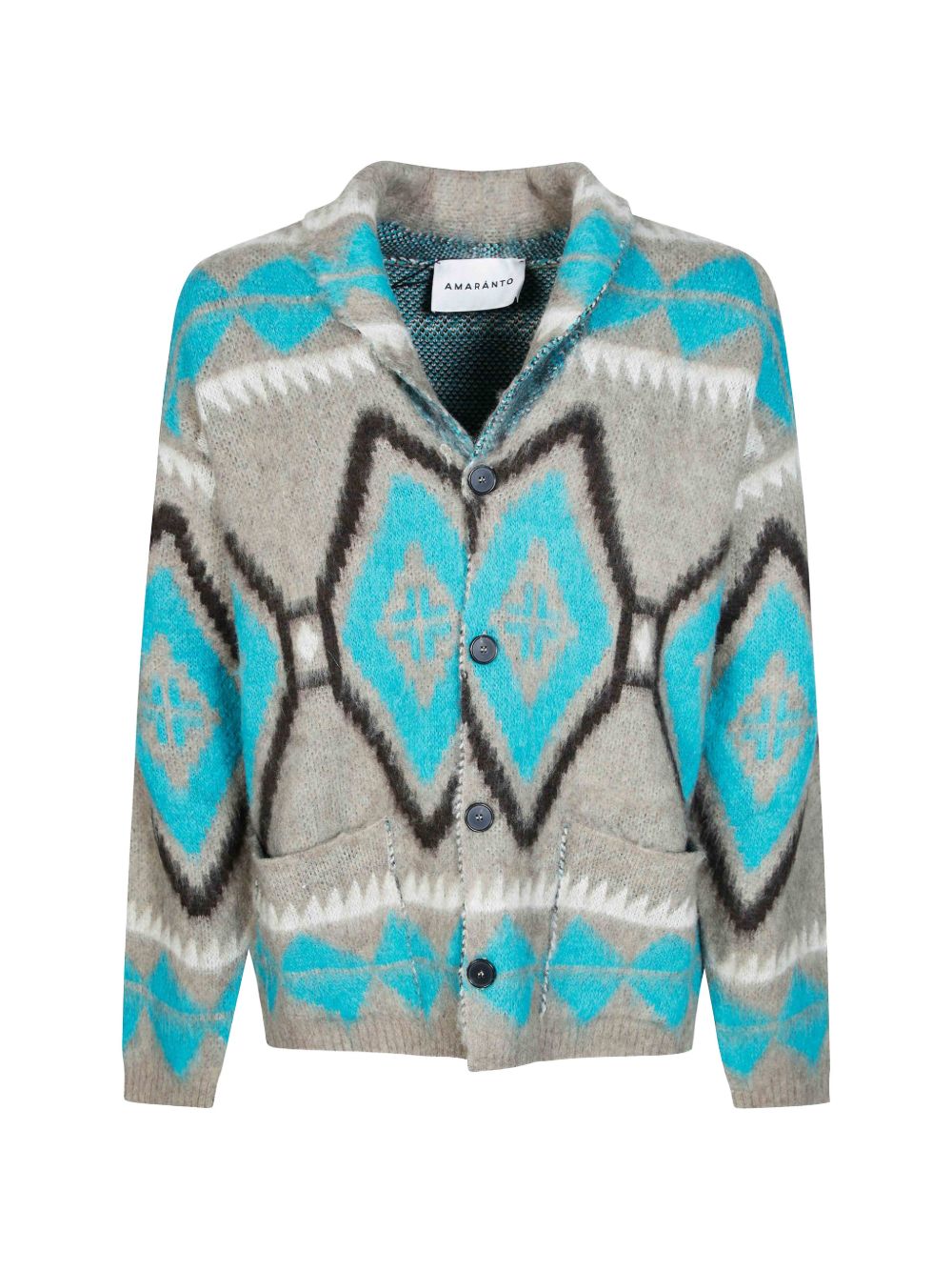 Cardigan con motivo geometrico salvia 