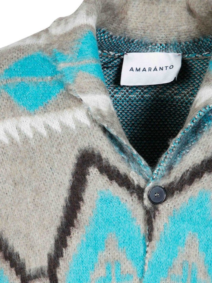 Cardigan con motivo geometrico salvia 