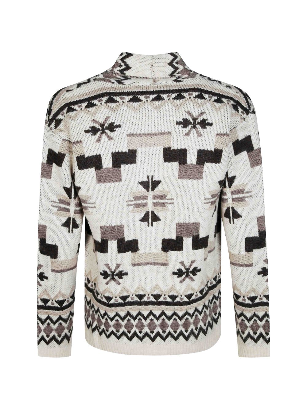 Cardigan con motivo geometrico avorio 