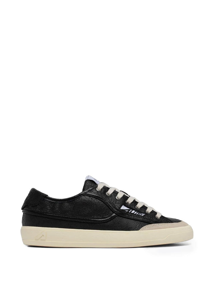 Sneakers Windscape nere in pelle con inserti in suede 