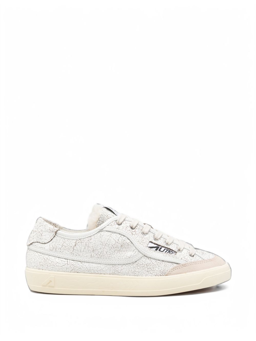 Sneakers Windscape con effetto craquelé bianco e beige 