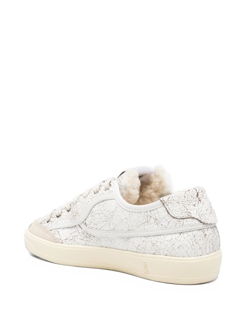 Sneakers Windscape con effetto craquelé bianco e beige 