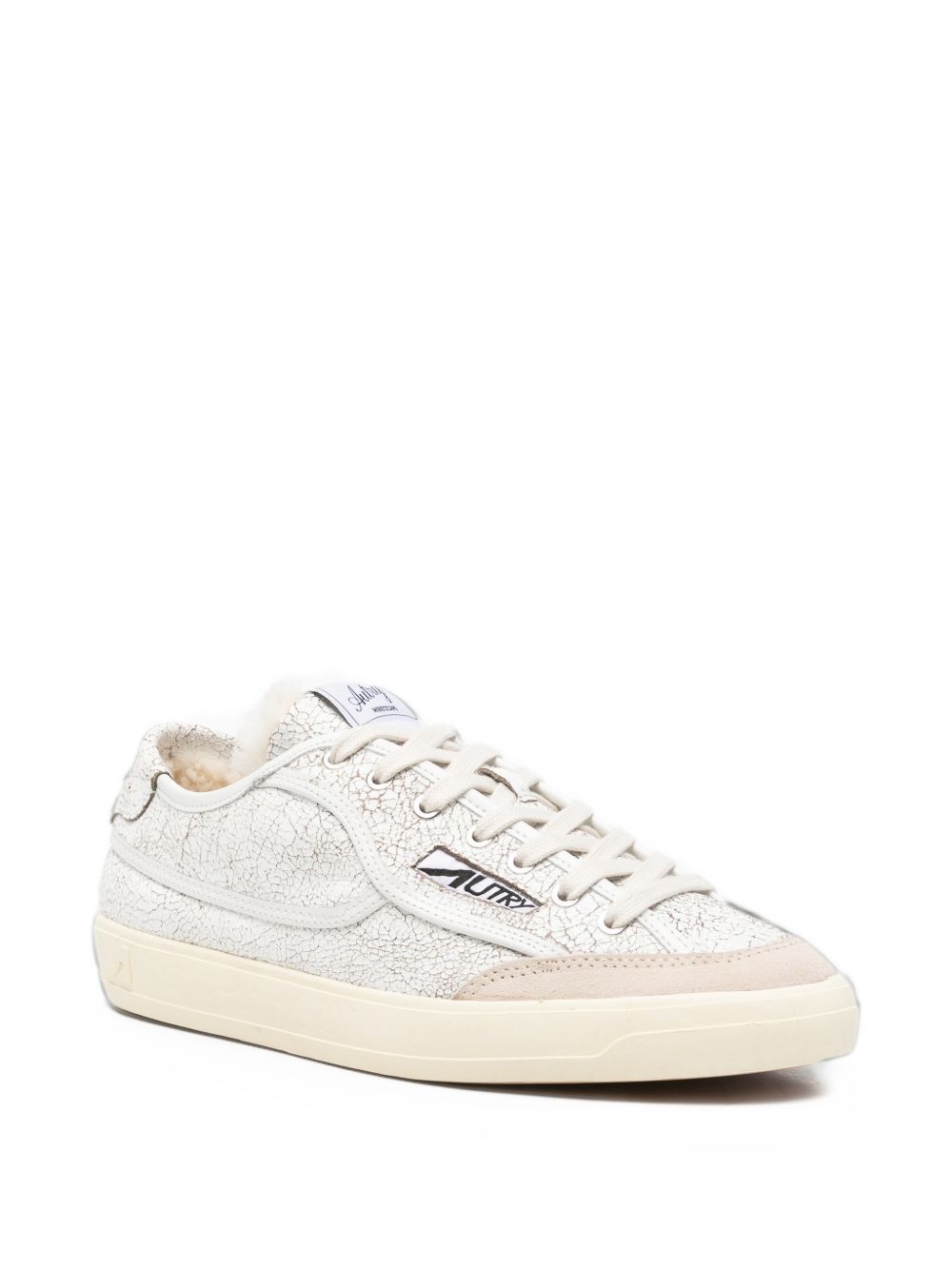 Sneakers Windscape con effetto craquelé bianco e beige 
