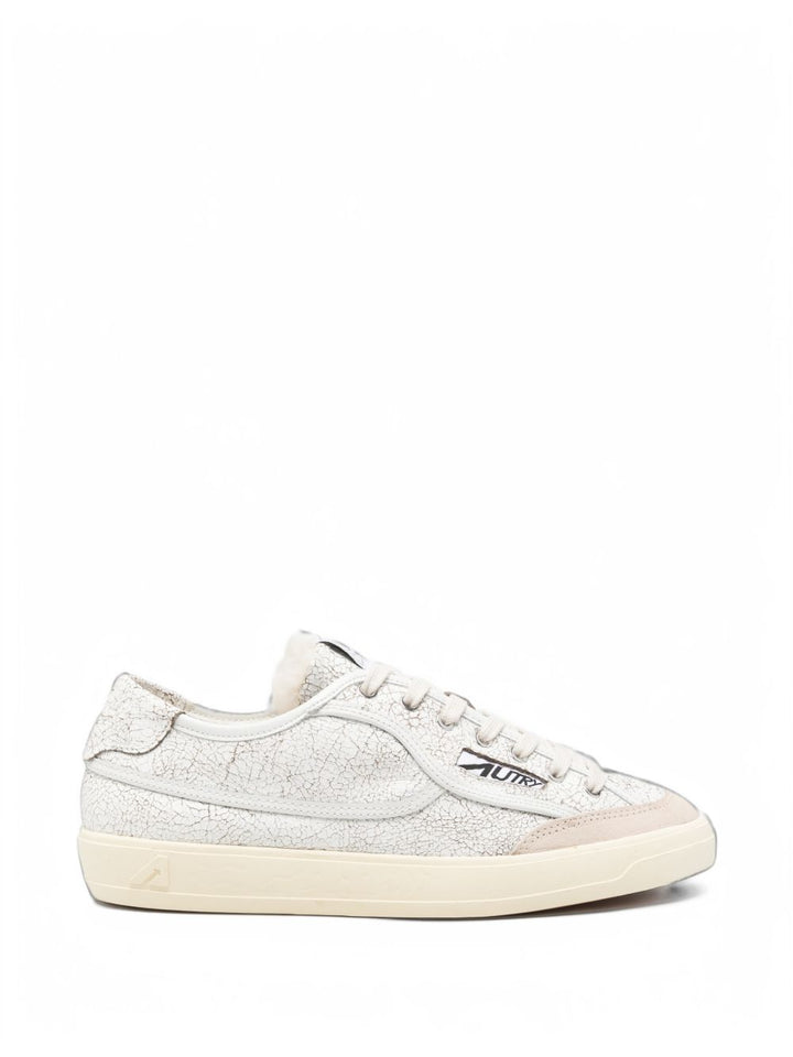 Sneakers Windscape con effetto craquelé bianco e beige 