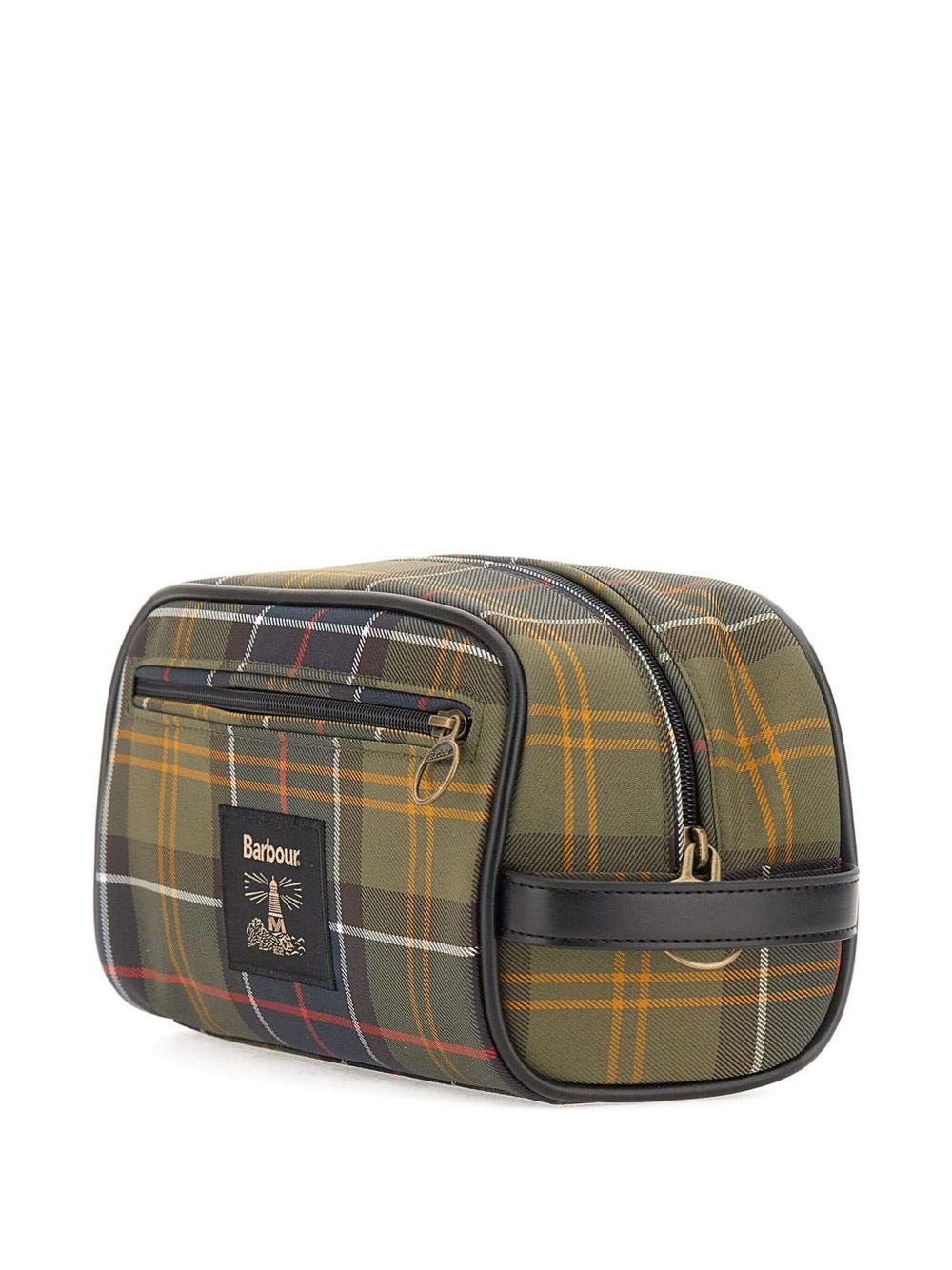 Pochette verde oliva Barbour con zip 