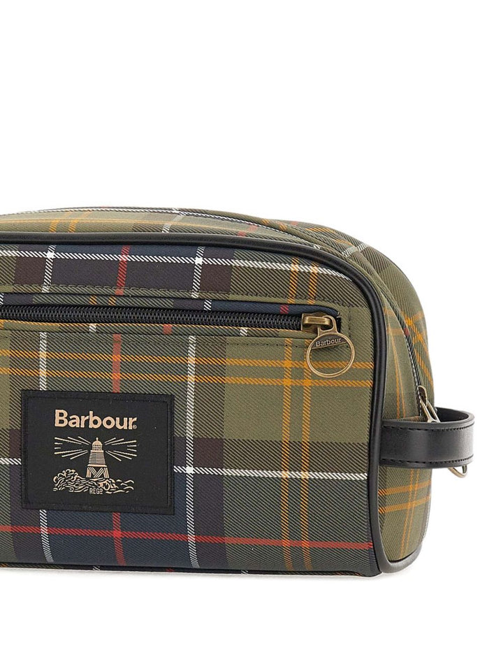 Pochette verde oliva Barbour con zip 