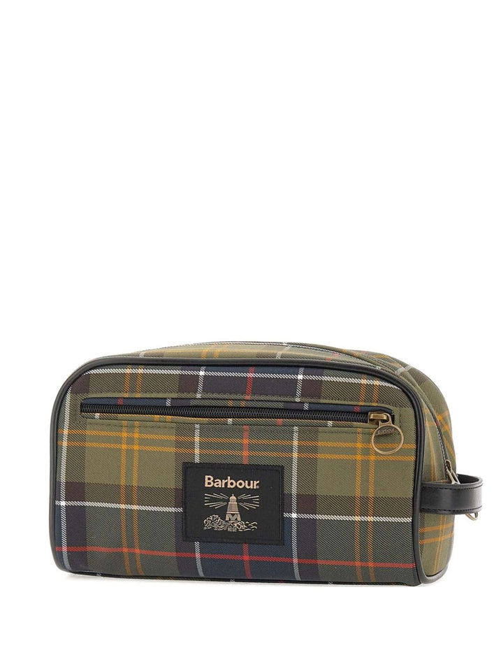 Pochette verde oliva Barbour con zip 