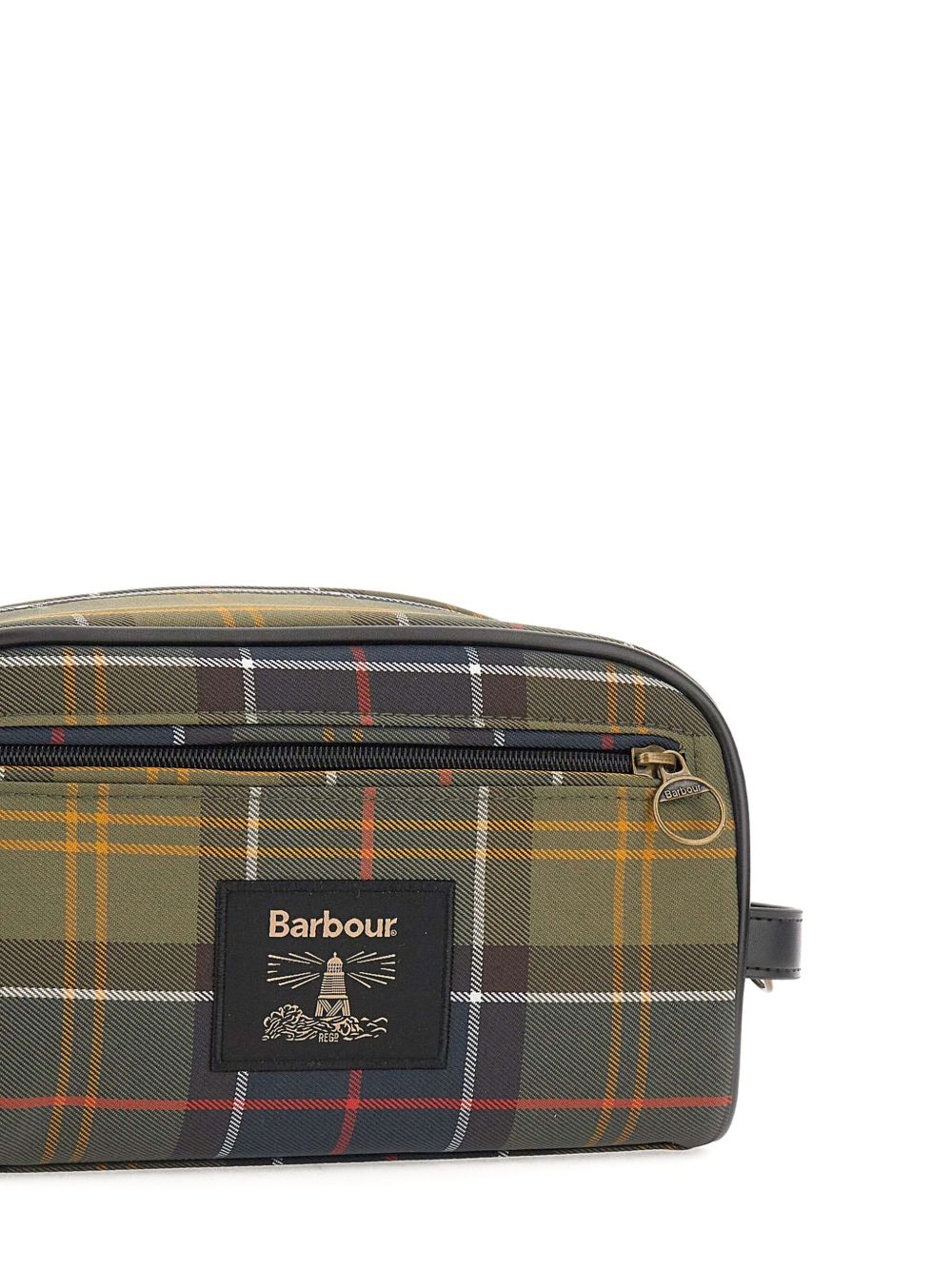 Pochette verde oliva Barbour con zip 