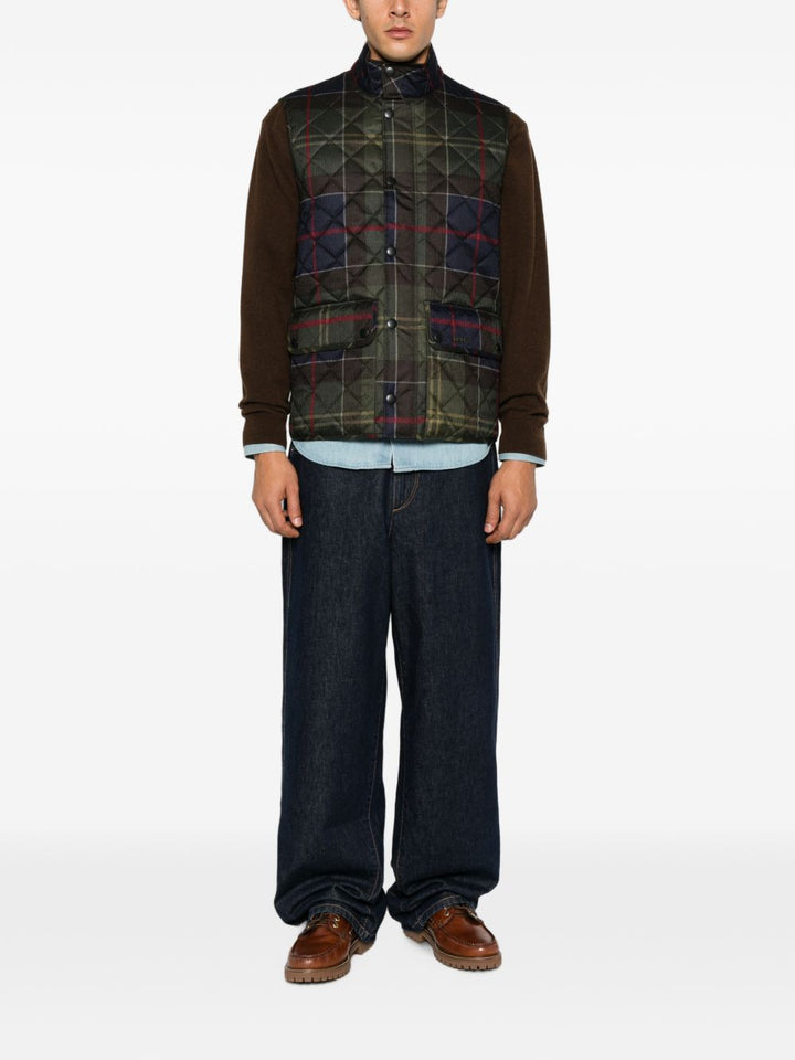 Gilet tartan Barbour tartan trapuntato 