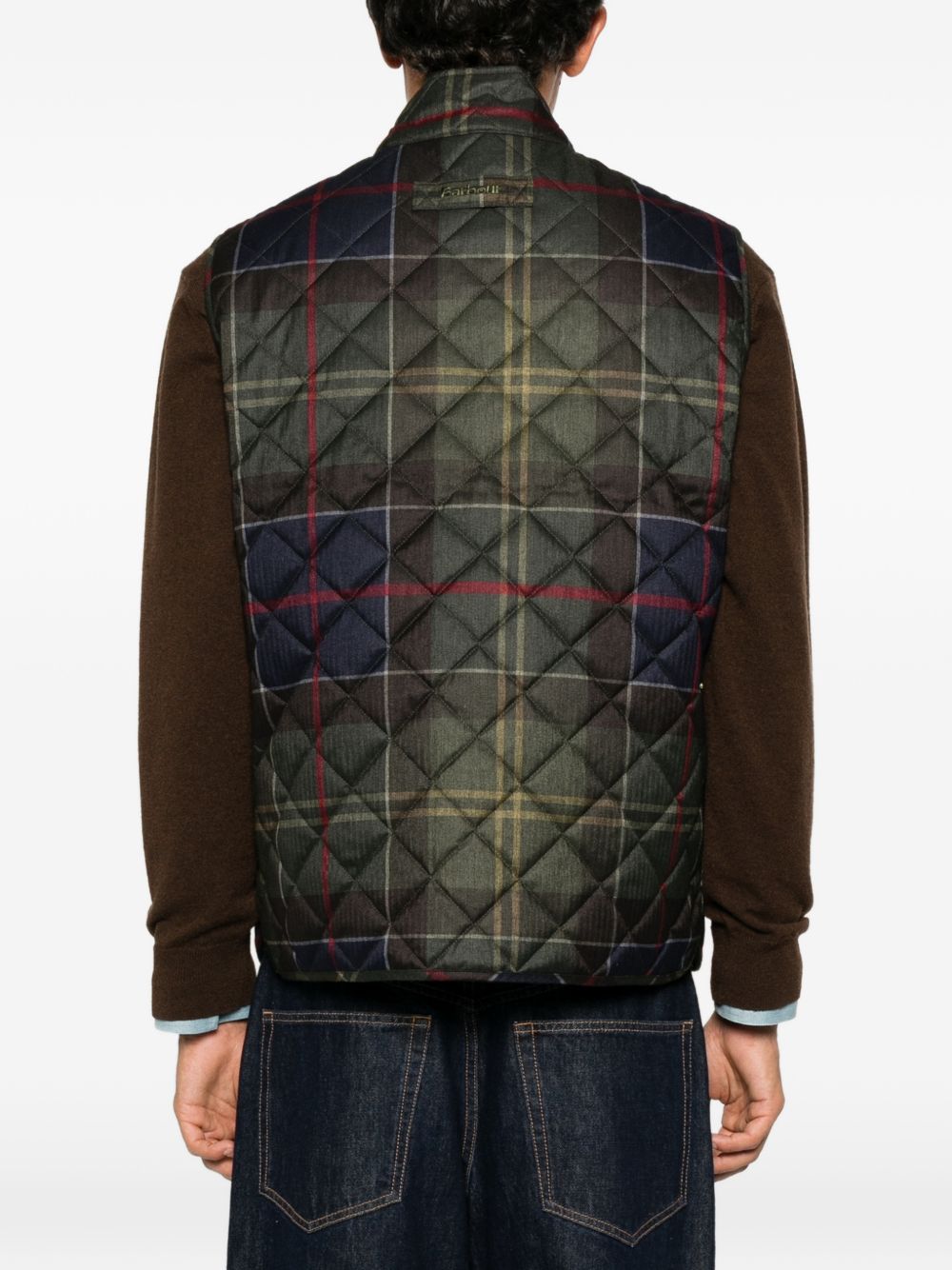Gilet tartan Barbour tartan trapuntato 