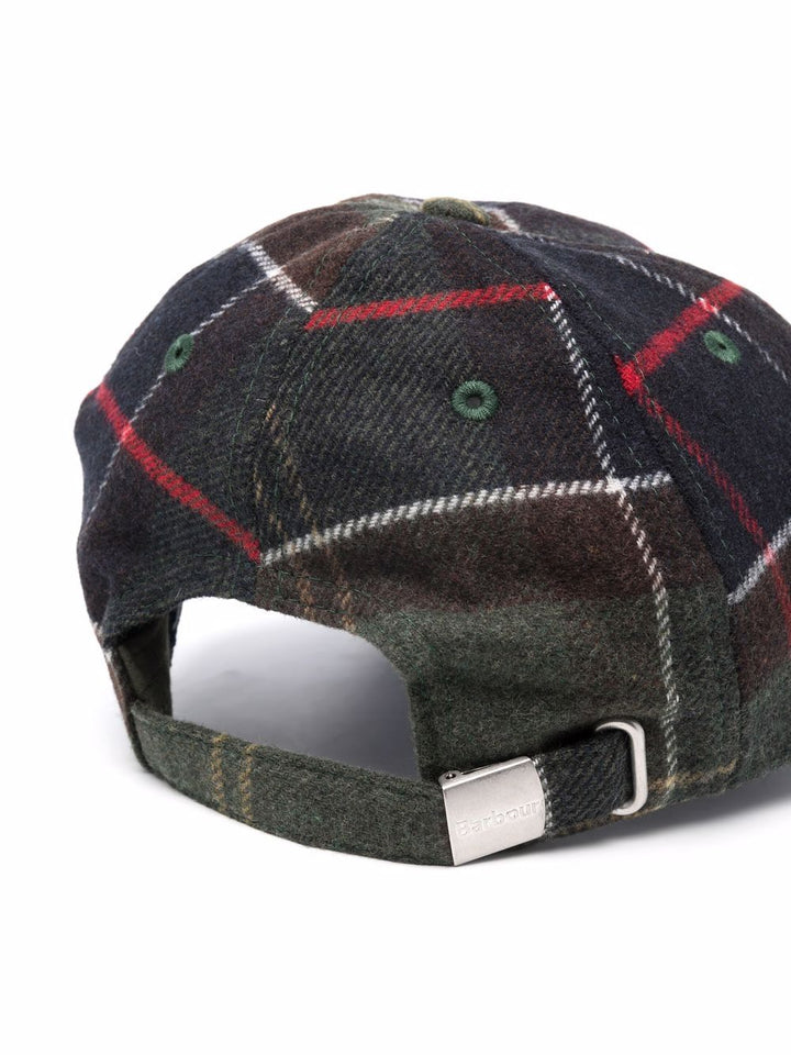Cappello verde Barbour con motivo tartan 