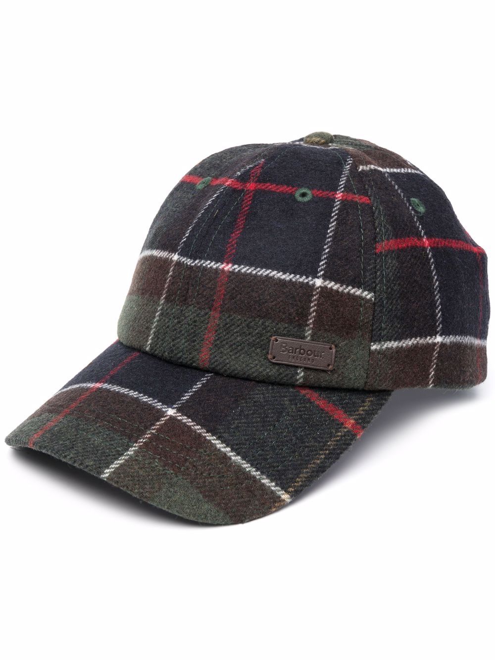 Cappello verde Barbour con motivo tartan 