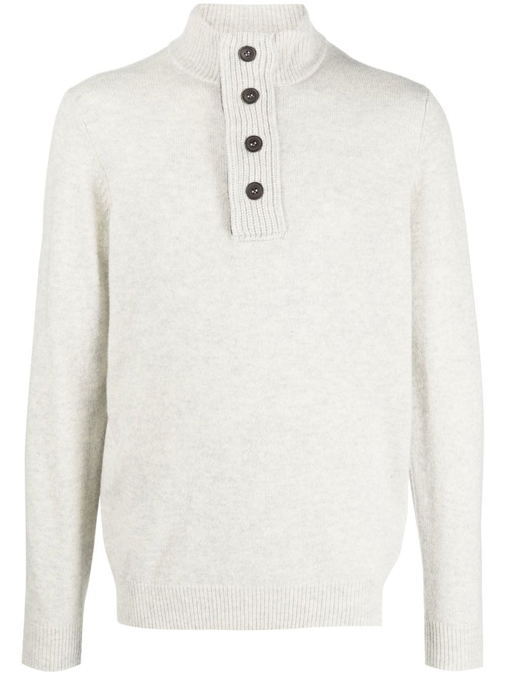 Maglione perla con Bottoni 