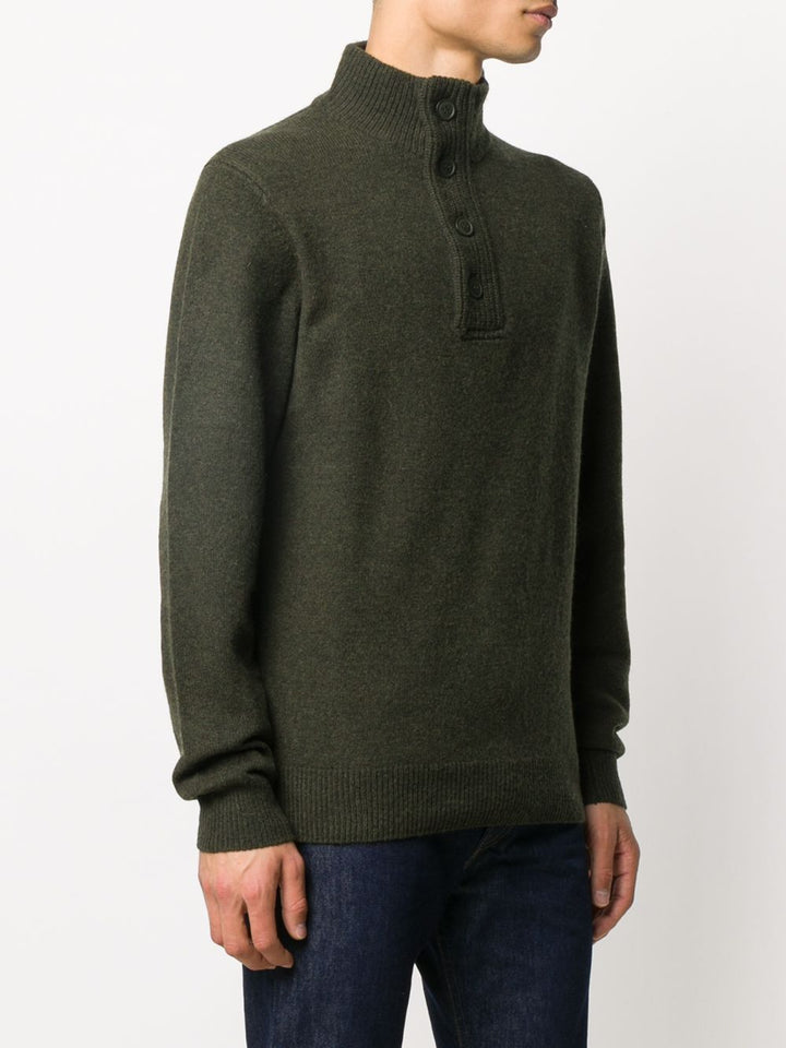 Maglione verde con bottoni 