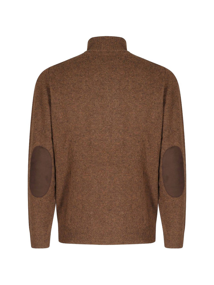 Cardigan Essential Tabacco con Applicazioni sui Gomiti 