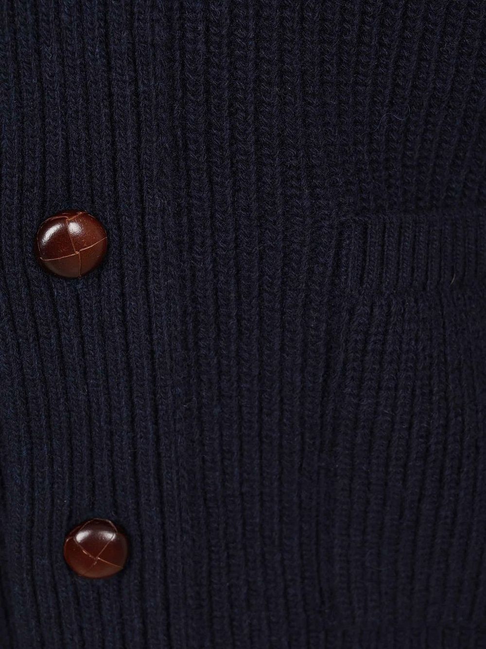 Cardigan blu navy con Collo a Scialle e Toppe sui Gomiti 
