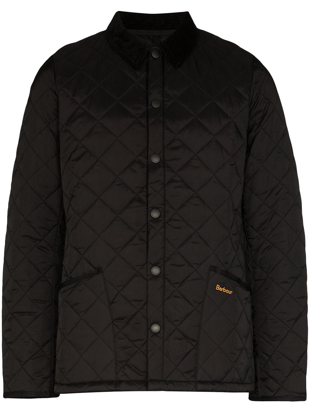 Piumino nero con logo frontale 