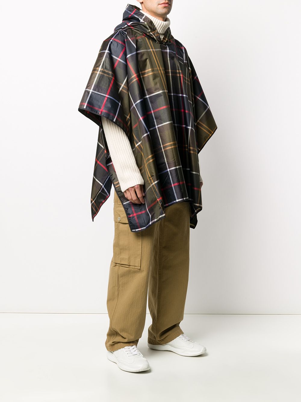 Poncho tartan Barbour con cappuccio 