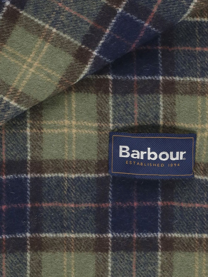 Sciarpa verde tartan Barbour a quadri con frange 