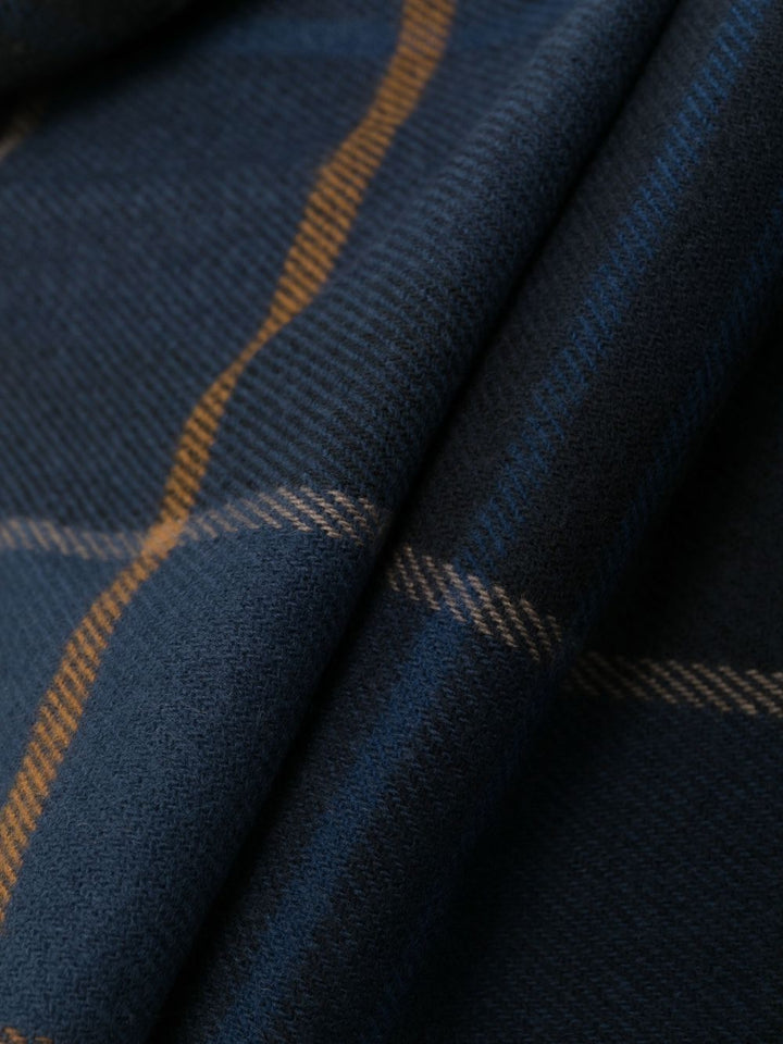 Sciarpa blu tartan Barbour a quadri con frange 