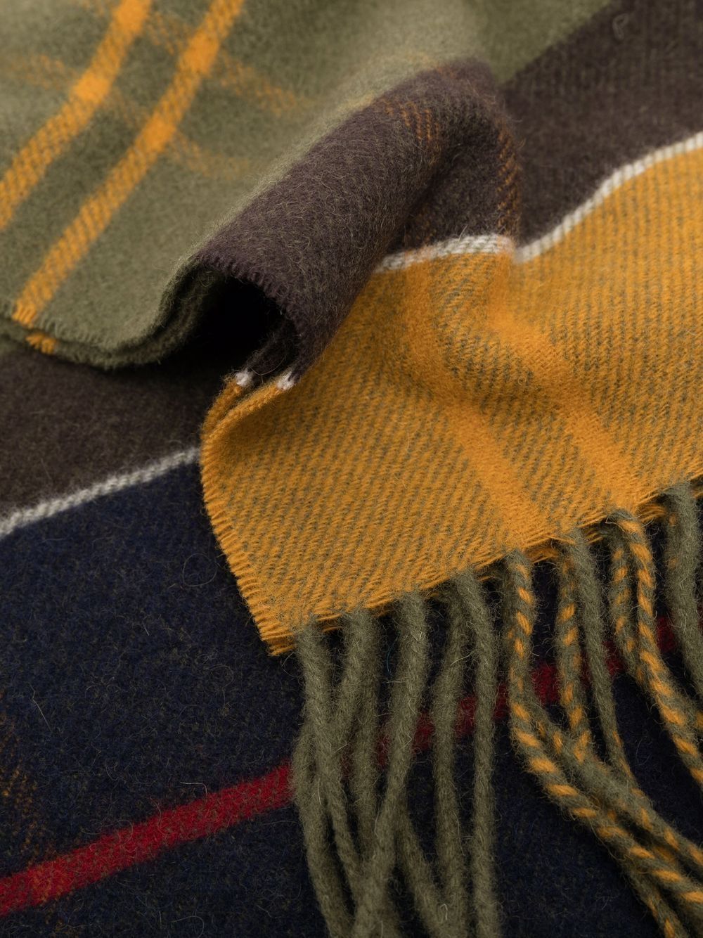 Sciarpa tartan Barbour a quadri con frange 