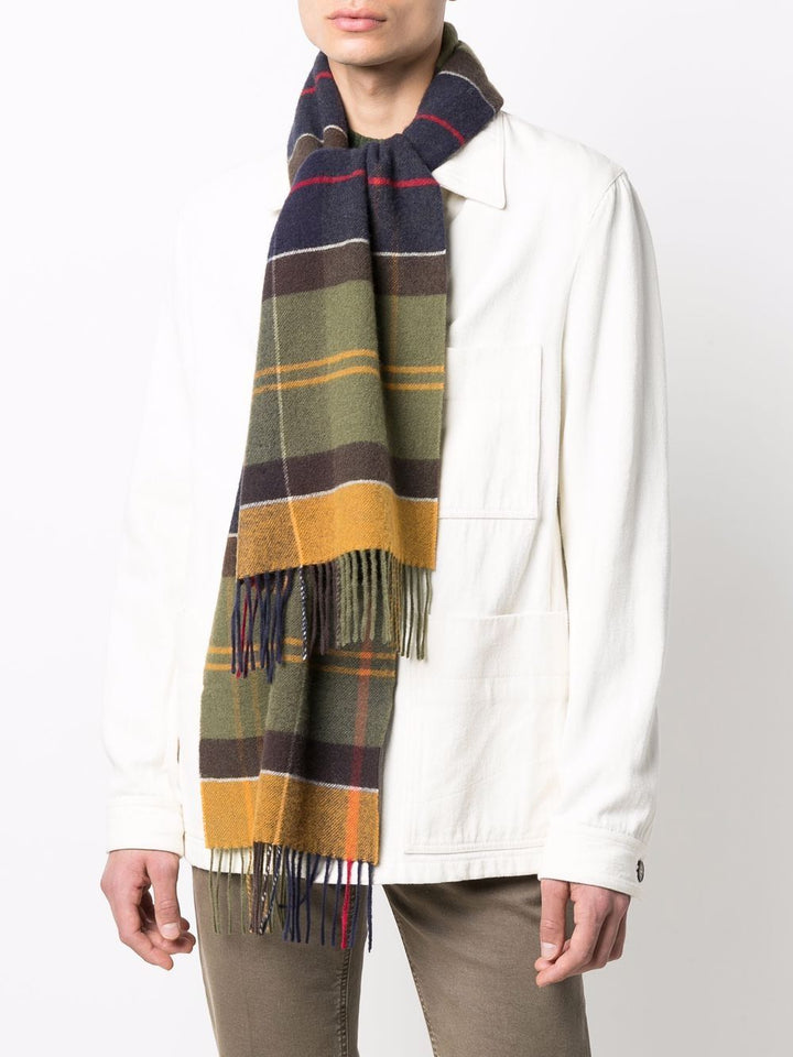 Sciarpa tartan Barbour a quadri con frange 