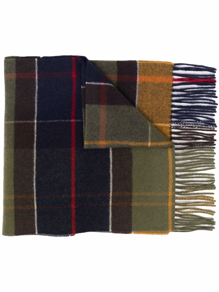 Sciarpa tartan Barbour a quadri con frange 