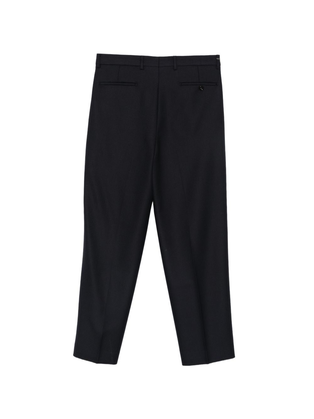 Pantaloni blu affusolati con pieghe 