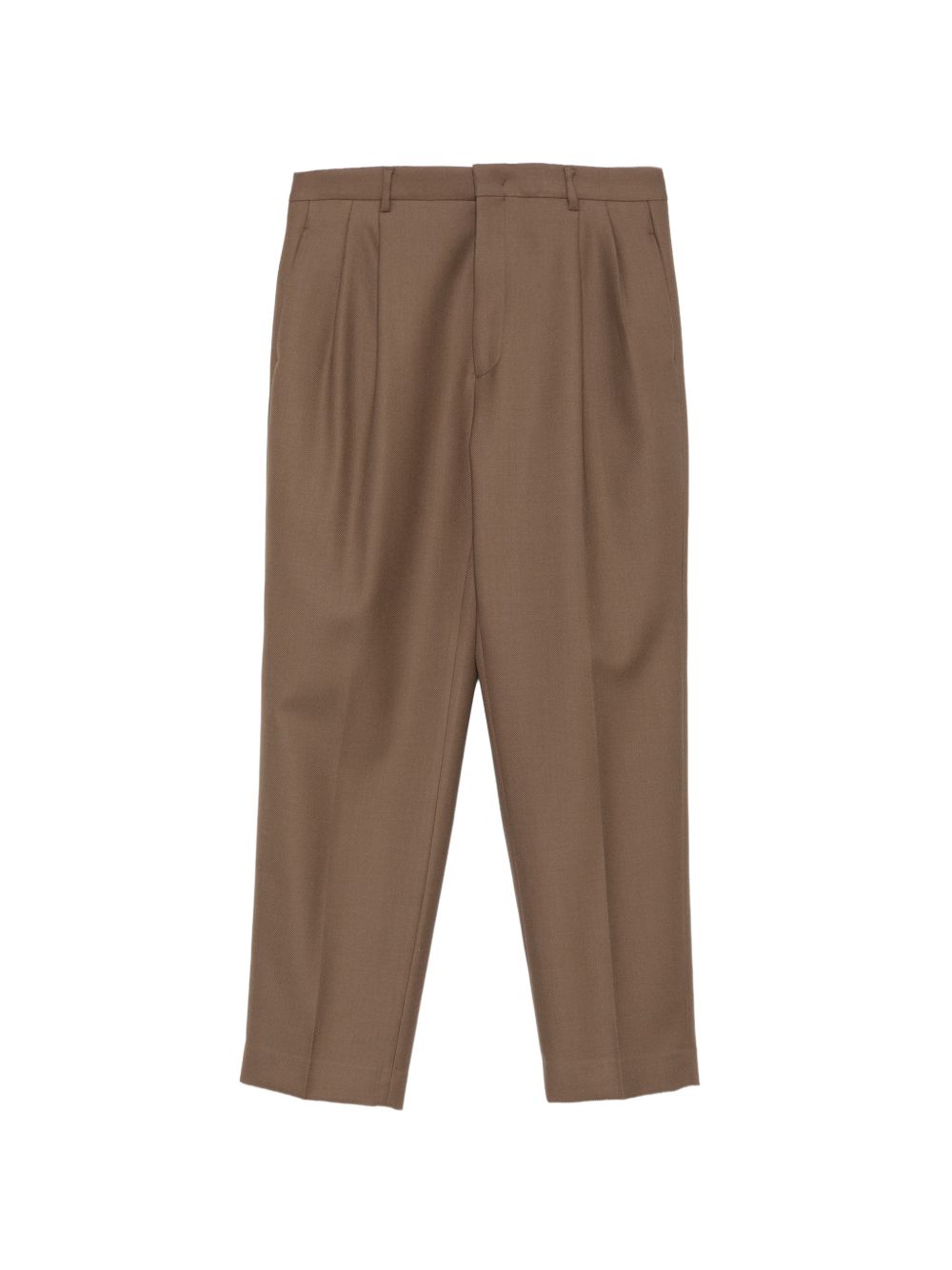 Pantaloni tabacco affusolati con pieghe 