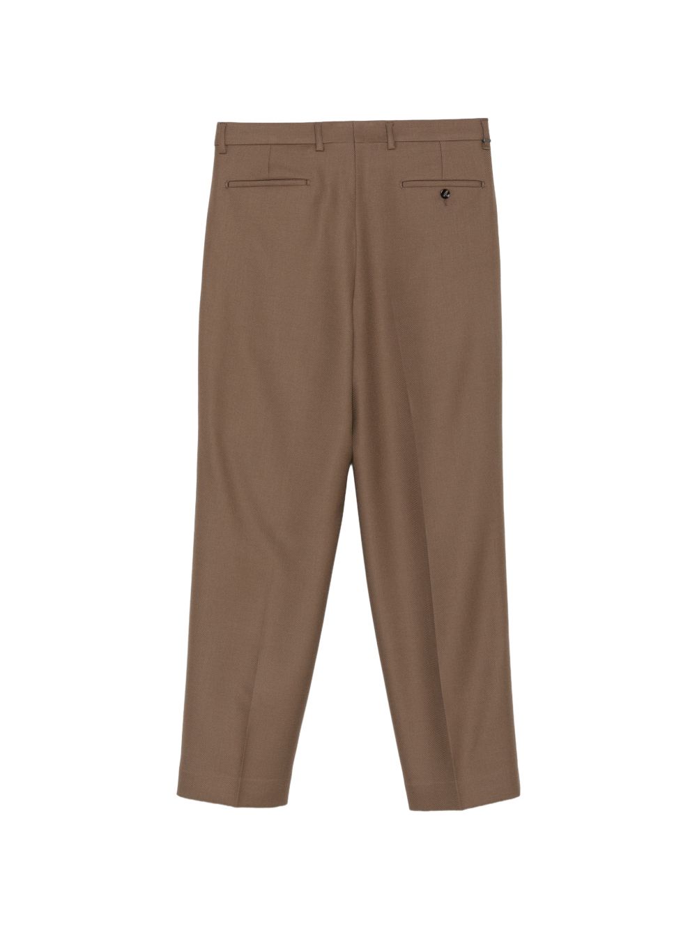 Pantaloni tabacco affusolati con pieghe 